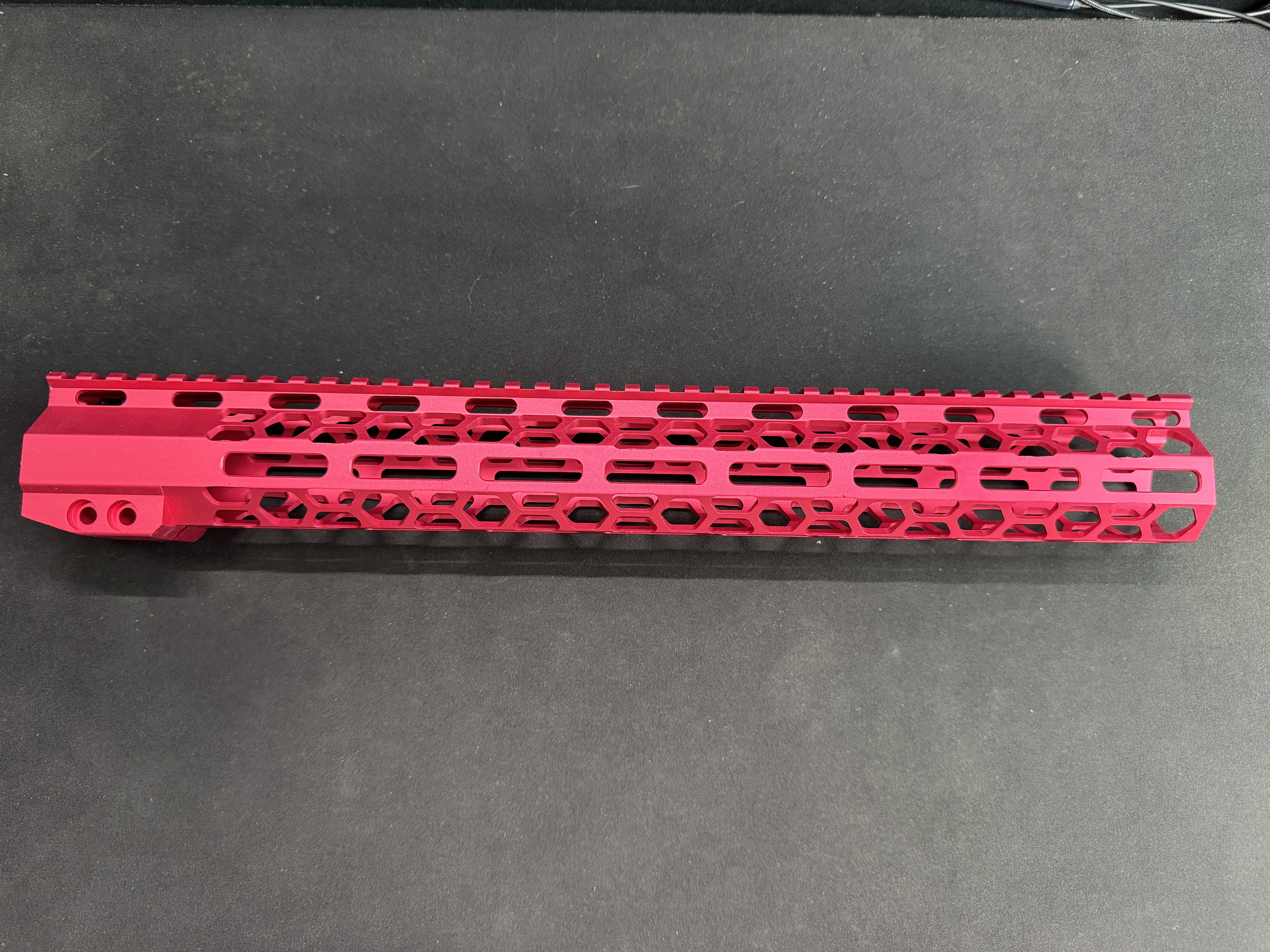 15" handguard scope mount outdoor hunting honeycomb hole red color